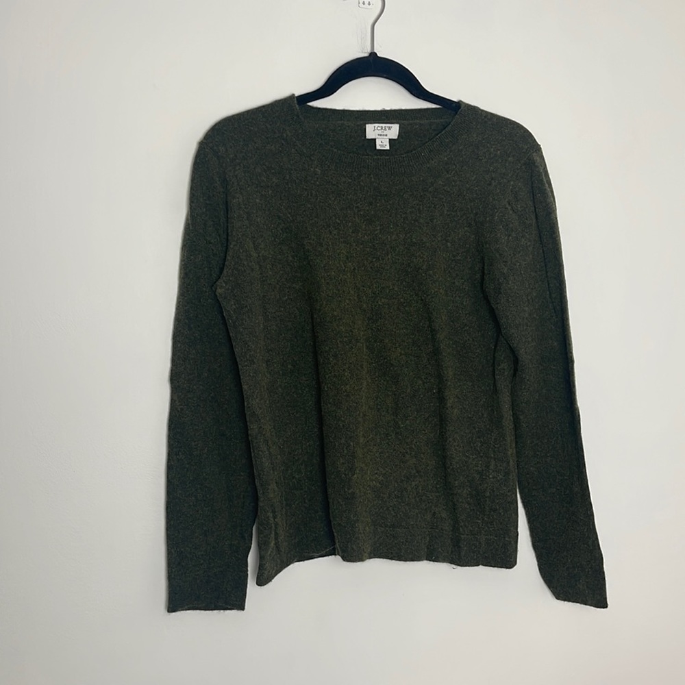 J crew Teddie green long sleeve shirt size large